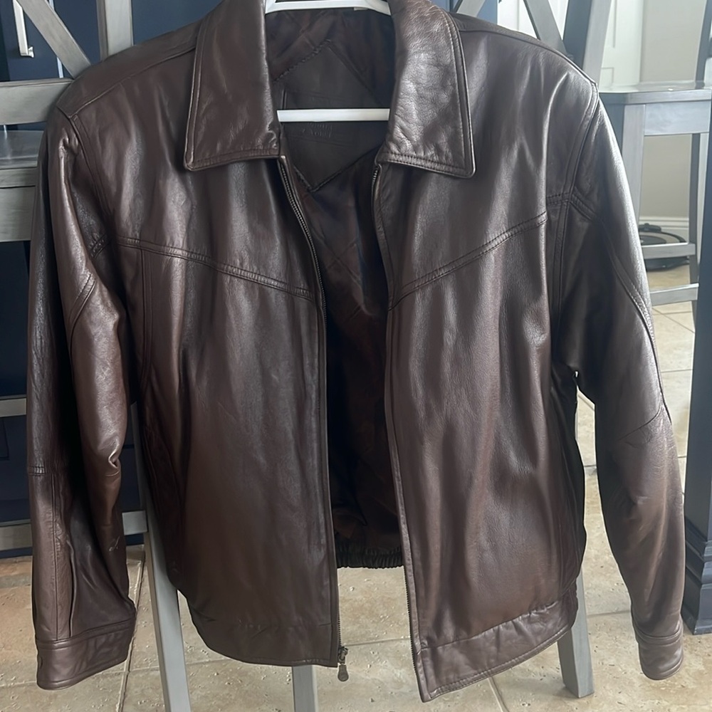 Roundtree & Yorke 100% Men’s Leather Jacket Size L